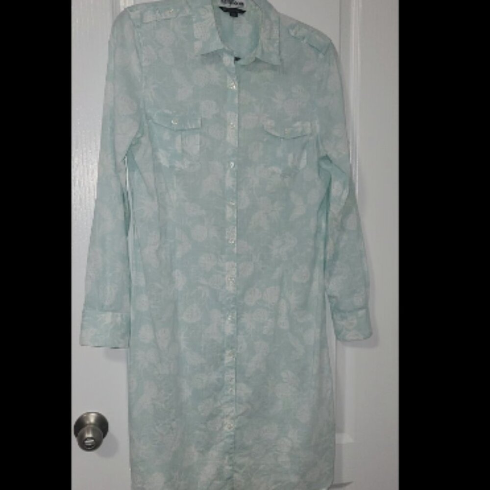 BROOKS BROTHERS REYN SPOONER Floral Hawaiian Shirtdress Cotton/Ramie Size 12